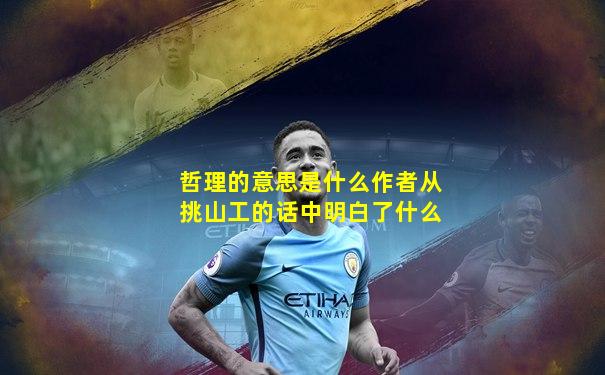 哲理的意思是什么作者从挑山工的话中明白了什么