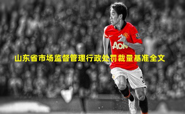 山东省市场监督管理行政处罚裁量基准全文